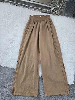 Blanco By Nature 100% Cotton wide-leg textured line detailing Pants Size XL.